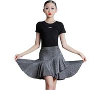 YXYjLb Girls Latin Dance Dress for Girls Ballroom Dancing Dresses Rumba Cha Cha Samba Practice Dress Latin Party Contest Performance Dress(C,150)