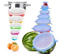 YXYL Reusable Premium Silicone Stretch and Seal Lids 14PCS for Food Storage, Flexible Round Silicone Bowl Covers, 7 Different Sizes - Keep Food Fresh, by