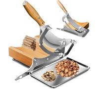 YXYLJOZ Adjustable Manual Herb Slicer, Stainless Steel Cutters with Tray for Ginseng, Antler, Beef Jerky & Hard Vegetables, 0-0.5 Thickness for Precision Cutting