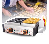 YXYLJOZ Commercial Takoyaki Grill - 56PCS Octopus Ball Maker, 3.3KW Heating, 2 Non-Stick Plates, Adjustable Temp Control - Ideals for Food Trucks & Street Food Stalls