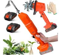 YXYLJOZ Compact Cordless Electric Mini Hoe - Handheld Garden Tiller & Cultivator for Weeding, Soil Loosening, and Grass Cutting - Ideals Micro Tilling Tool for Easy Gardening (with pole)