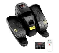 YXYLJOZ Compact Under Desk Elliptical Machine - Quiet Electric Stepper & Seated Pedal Exerciser with 15 Adjustable Speeds & Remote Control for Home Office Leg Workout (Black)