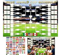 YXYOUNG 2026 World Cup Schedule Poster, 64pcs Reusable National Flags Sticker, 27X40 inches DIY Predictor Tournament Bracket Wall Chart, Gift for Soccer Fans and Game Day Party