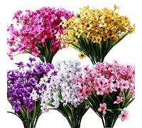 YXYQR 20 Bundles Artificial Flowers Bulk Outdoors UV Resistant Fake Silk Flowers Plastic Plants for Garden Window Box Porch Hanging Basket Backyard Patio Farmhouse Decor (Colored)