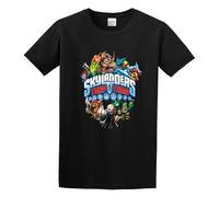 YXYWZL Man's Round Neck Skylanders Trap Team Sports T-Shirt Black