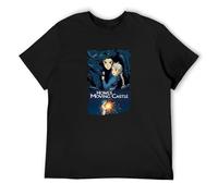 YXYWZL Men's Casual Shirt Howl's Moving Castle More After The Jump Fan Double Stitch Sleeves and Hem Black