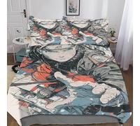 YXZIEOLFB Naruto Avatar Bedding Set Duvet Cover Soft Microfiber Hidden Zipper Quilt Cover with 3D Print Design for Kids Teenagers Adult 3 Pcs Double(200x200cm)