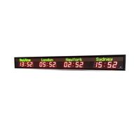 YXZKJZJ 2.3 Inch 4 District City Clock LED Digital Display Multi-Time Zone World Clock For Multinational Companies Multi-scenario Use