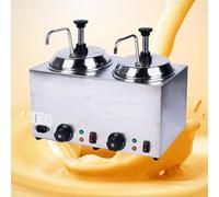 YXZQLOZ Cheese Dispenser With 2 Pumps 2 X 2L Electric Cheese Sauce 30-110℃ Double Head Hot Fudge Jam Stainless Steel