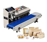 YXZQLOZ Continuous Automatic Bag Sealer with Adjustable Width 6-12mm, Temperature Control 0-300℃, 0-12m/min Speed, for Supermarkets & Grocery Stores, Inkjet Printing Included