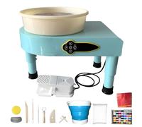 YXZQLOZ Electric Pottery Wheel,Aluminum Turntable Pottery Wheel With Removable ABS Basin, Foot Pedal & Shaping Tools, Pottery Forming Machine For DIY (Green B)