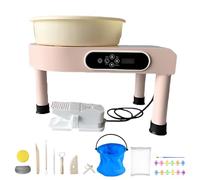 YXZQLOZ Electric Pottery Wheel,Aluminum Turntable Pottery Wheel With Removable ABS Basin, Foot Pedal & Shaping Tools, Pottery Forming Machine For DIY (Pink A)