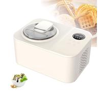 YXZQLOZ Ice Cream Maker with Compressor, 1.2L Soft Serve Machine, LCD Display, 4Modes, Stainless Steel, Easy to Operate for Frozen Yogurt, Gelato, Sorbet