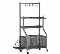 YXZQLOZ Tennis Racket Storage Rack with Wheels Foldable design suitable for gyms, training facilities, schools, and clubs, helping you manage space efficiently
