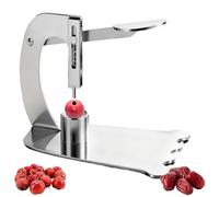 YXZQLOZ This stainless steel multi-hole cherry pitter features interchangeable tips, allowing for the easy removal of pits from fruits such as cherries, red dates, and citrus.