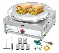 YXZYFPP Commercial Crepe Maker Machine,Multi-function Gas Pancake Griddle Big Hotplate Nonstick Electric Griddle Pancake Maker,360° Rotation Batter Spreader,for Business (50cm)