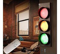 YXZYFPP LED Industrial Wall Lamp with Remote Control, Traffic Light Wall Decor, Decoration for Garage Home Themed Parties