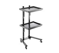 YXZYFPP Salon Rolling Trolley with Foldable Design Stainless Steel Construction and Tray Storage Black Beauty Cart on Wheels for Bedroom Tattoo Shop Hairdressing Cart with 2 Tiers.