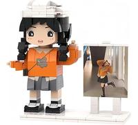 YY Custom DIY Photo Frame Portrait Building Blocks Figure with Photo Holder Customized with personalized photos Unique Creative Gift for Lovers or Families (Single)