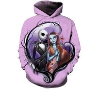 YY HAPPY Unisex Jack Sally Hoodie Christmas Hooded Sweatshirts Casual Pullover/Zipper Jacket Tops Coat Sweater, Color 9#, XS