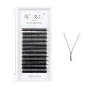 YY Lashes Extension Professional Grade Black Volume Eyelashes Extension Y Shaped Soft Eyelashes Thin Root Easy Fan Making for Lash Artists(YY-0.05-D-8-15)