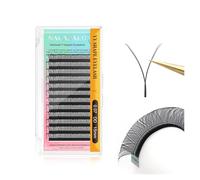 YY Shape Eyelash Extension Soft Premium False Eyelashes Beauty Russian Volume Cross Mesh Slim Cluster Pre-Fan Eyelashes Black 0.07mm 8-15mm Mix(B,12MM_0.05MM)