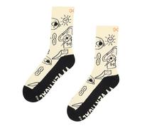 YY Vertical Climbing-inspired lifestyle socks for mountain lovers Rock Socks - Climber Doodle L, White, Large