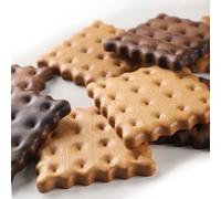 YY Wooden Cookie Biscuit Coaster Set (4PCS),Beech*2 and Black walnut *2, Cute Biscuit Shaped, Coffee Insulation Pad,Creative gifts