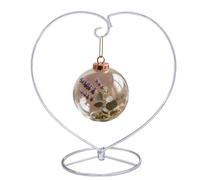 YY YEARCHY 9-inch Ornament Display Stand Heart-shaped Tabletop Holder with Metal Hook Iron Base for Hanging Glass Globe Ball Gifts(1, Silver)