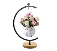 YY YEARCHY Hanging Ornament Display Rack Stand Hook Chrismas Ornament Party Decoration Holder Pot Hanging Terrarium Home Office Decor Hanger (Black, 1)