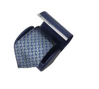 YY YEARCHY Men's Necktie Travel Case, Tie Anti-Wrinkle Organizer Box - Formal Cylinder Shape, Blue, 4.3 x 3.1 inches