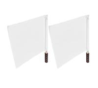YYALYYON 2Pcs Referee Official Flags Stainless Steel Pole Sports Competition Linesman Hand Flag (White)