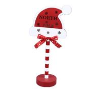 YYALYYON Christmas Stop Here Decor Metal Solid Wood LED Delicate Santa Stop Here Tree Topper for Christmas Party (Hat 15x8.5x30.5cm)