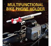 YYALYYON CNC Aluminum Bike Universal Adjustable Cell Phone Holder Bike Stem Mount for 3.5-6.2" Phone GPS (Black)