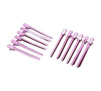 YYALYYON for Hair Clips, Extended Clip Mouth, Wide Open Angle, Stainless Steel, Ergonomic Design, High Tension Spring, for Sectioning While Coloring, Cutting, Styling (Purple Pink)