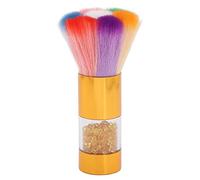 YYALYYON for Makeup Brush, Soft Kabuki Brush for Powder Foundation, Luxurious Rhinestone Handle, Ergonomic Grip for Face and Nail Dust Removal (Gold)