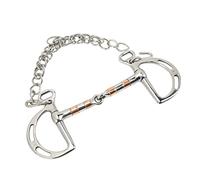 YYALYYON Horse Bit Stainless Steel Copper D Ring Snaffle Bit with Chain for 125mm Horse Mouth