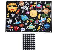 YYALYYON Solar System Felt Board for Play and Education,Interactive Space Learning Tool with 44 Pieces,for Preschool Sensory Activities,Galaxy Storytelling Backdrop for Kids,3.5 Fo
