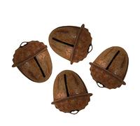 yyangz 4PCS Acorn Shape Country Primitive Craft Jingle Bells, Vintage Style Rusty Hanging Bell, Christmas Bell, Metal Door Bell for DIY Craft Elephant Dog Camel Offices Home Garden Xmas Decoration
