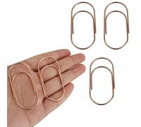 YYANGZ 50PCS Wide Paper Clips Stainless Steel Paper Clips Jumbo Smooth Finish Paperclips for Paper, Rose Gold