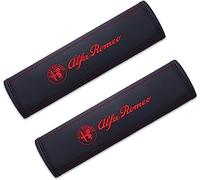 YYBCDSA 2 PCS Car Seat Belt Pads, for Alfa Romeo Mito Brera GT Giulietta Giulia Stelvio Leather Seat Belt Strap Cover,Comfort Shoulder Strap Pads Cushions Protective Sleeves