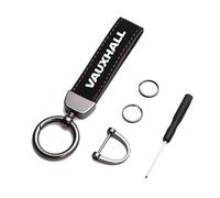 YYBCDSA Car Key Chain Key Ring for Vauxhall Opel Corsa D Astra G GTC J H Vectra,Leather key strap,3D Chrome Car Logo Alloy Key,carbon fiber keychain,Men Women Car Key accessories,A-S