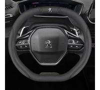 YYBCDSA Car Steering Wheel Cover, for Peugeot 3008 GT Line 2019-2021 Heavy Duty Car Steering Wheel Cover,Leather Anti-Slip Breathable Steering Wheel Protector,A