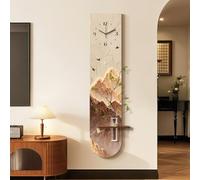 YYBHKHBY 3D Sandstone Wall Art with Clock Artificial Plants＆Vases,Modern Wall Sculpture Painting Decor,Creative Entrance Hanging Sculpture Decor for Living Room Entrance Hall