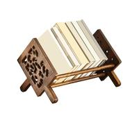YYBHKHBY Desktop Bookshelf Organizer, Small Tabletop Book Rack,Table Top Bookcase,Stackable Book Organizer,Vertical Bookshelf Divider Desk Shelf for Living Room Home Office,Wood Grain,49x24cm