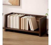 YYBHKHBY Desktop Bookshelf Organizer, Solid Wood Bookshelfs,Rustic Brown Wooden Book Shelves,Tier H-Shape Mini Bookcase for Book Display Cookbooks Kids Reading Office Home,Walnut,40x20cm