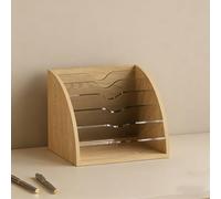 YYBHKHBY Fan Shaped Wooden File Rack Storage Shelf,Table Top Shelves,Countertop Bookshelf,Desk Shelf Organizer for Home Office Library Study Small Spaces Desktop Storage,Wood Grain,35.4x30x30cm