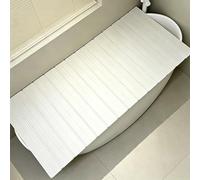 YYBHKHBY Folding Bath Cover Insulation Table Dust Board,Anti-Dust & Thermal Insulation Baths Insulation Cover, 45.2X31.4In Bath Tub Tray Waterproof,Foldable Bathtub Tray PVC,white,85x66cm