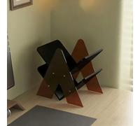 YYBHKHBY Mini Bookcase for Desktop Storage,2 Tier X-Shaped Bookshelf,Desktop Shelf Floor Standing,Acrylic Desktop Bookshelves,Unique Design Bookcase Small for Magazine Display,Black,43x41x30cm