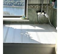 YYBHKHBY Shutter Bath Lid Foldable Bathtub Tray PVC Cover,Anti-Dust & Thermal Insulation Baths Insulation Cover,Bats Tub Tray Waterproof Store Wine Glass Cellphones Tablets,white,80x150cm